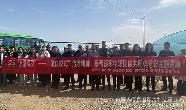 乌兰布和分中心机关党支部联合巴镇钢铁社区党总支开展学习“北疆楷模”—“磴口模式”治